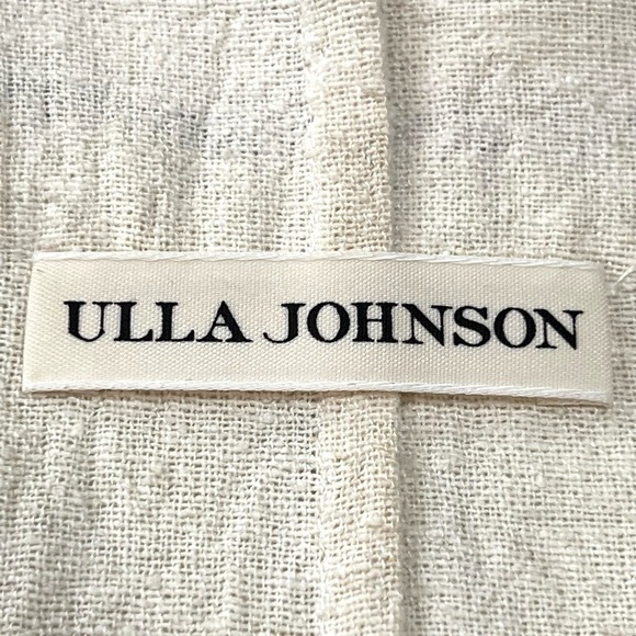 Ulla Johnson Silk Cream Embroidered Split Neck Peasant Top Women’s 8 - Picture 9 of 10